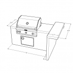 2445 Series Barbecue Island with Social Bar